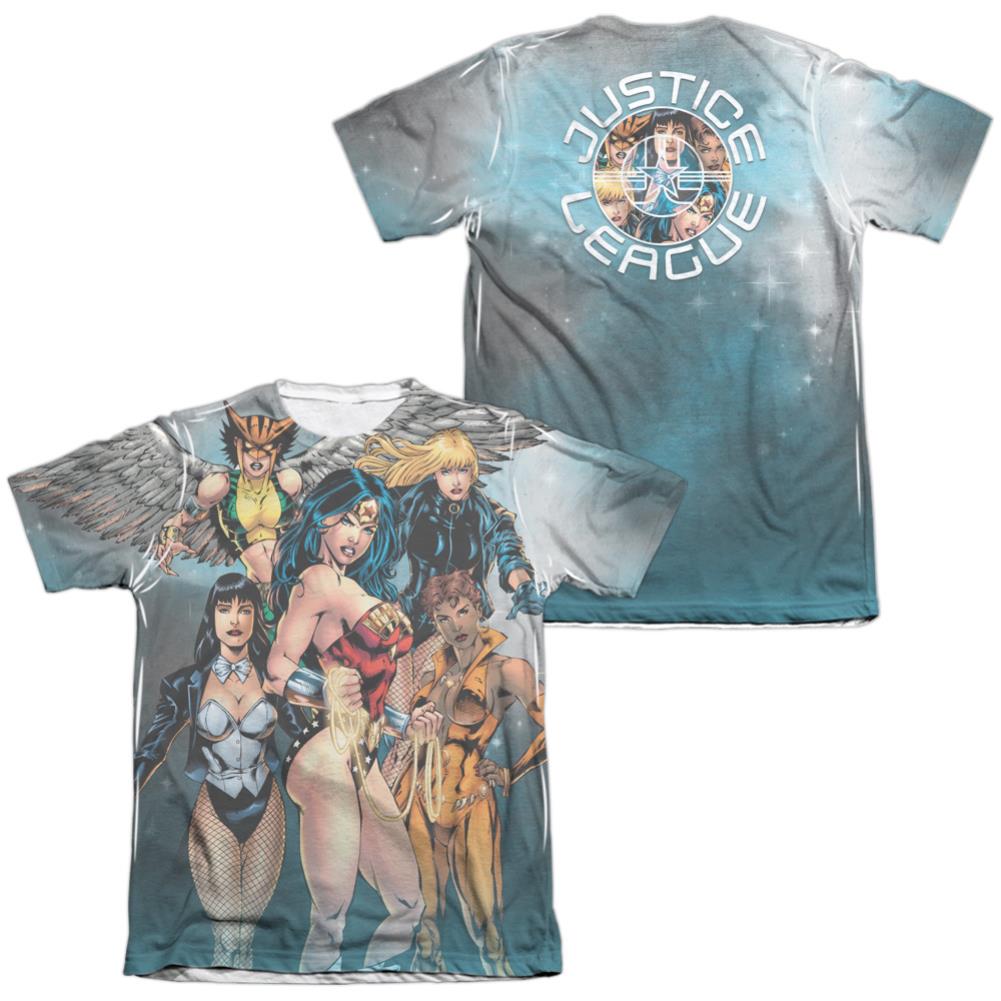 Justice League Of America Gals Night Out (Front/Back Print) Men's Regular Fit Poly Cotton Short-Sleeve T-Shirt