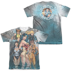 Justice League Of America Gals Night Out (Front/Back Print) Men's Regular Fit Poly Cotton Short-Sleeve T-Shirt