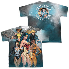 Justice League Of America Gals Night Out (Front/Back Print) Youth Regular Fit Poly Short-Sleeve T-Shirt