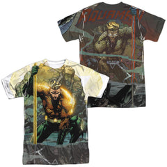 Justice League Of America Good VS Evil (Front/Back Print) Men's Regular Fit Polyester Short-Sleeve T-Shirt