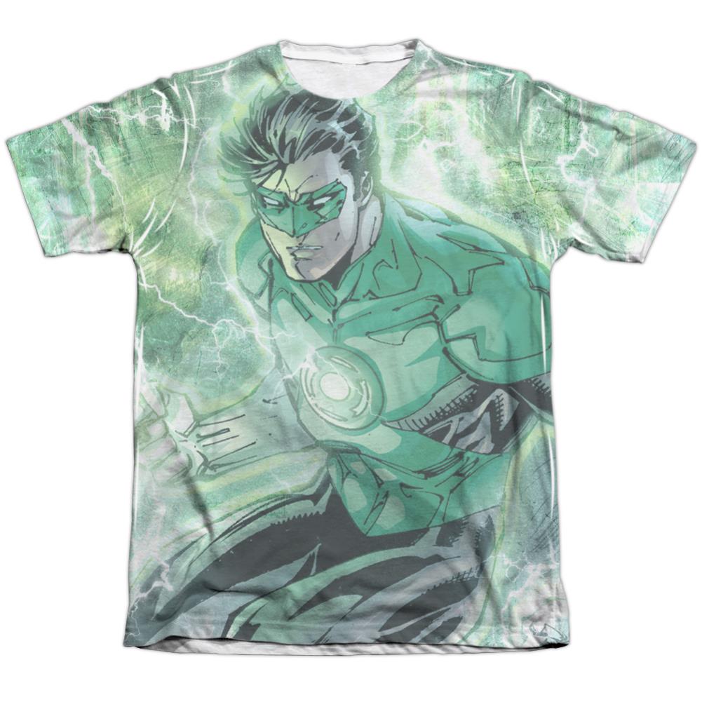 Justice League Of America Green Lightning Men's Regular Fit Poly Cotton Short-Sleeve T-Shirt