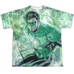 Justice League Of America Green Lightning Youth Regular Fit Poly Short-Sleeve T-Shirt