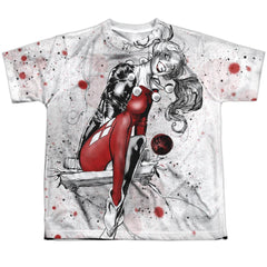 Justice League Of America Harley Sketch Sub Youth Regular Fit Poly Short-Sleeve T-Shirt