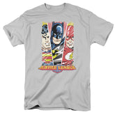 Justice League Of America Hero Triptych Men's 18/1 Cotton Short-Sleeve T-Shirt