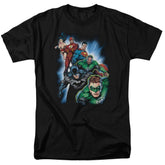 Justice League Of America Heroes Unite Men's 18/1 Cotton Short-Sleeve T-Shirt