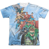 Justice League Of America Heroes Unite Men's Regular Fit Poly Cotton Short-Sleeve T-Shirt