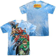 Justice League Of America Heroes Unite Men's Regular Fit Polyester Short-Sleeve T-Shirt