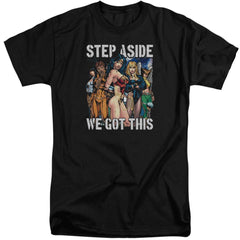 Justice League Of America Heroines Men's 18/1 Tall Cotton Short-Sleeve T-Shirt