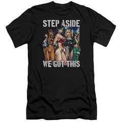 Justice League Of America Heroines Men's Ultra-Soft 30/1 Cotton Slim Short-Sleeve T-Shirt