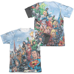 Justice League Of America Justice League Of America (Front/Back Print) Men's Regular Fit Poly Cotton Short-Sleeve T-Shirt