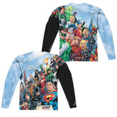 Justice League Of America Justice League Of America (Front/Back Print) Men's Regular Fit Polyester Long-Sleeve T-Shirt