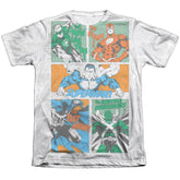 Justice League Of America Justice Panels Men's Regular Fit Poly Cotton Short-Sleeve T-Shirt