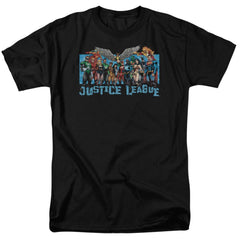 Justice League Of America League Lineup Men's 18/1 Cotton Short-Sleeve T-Shirt