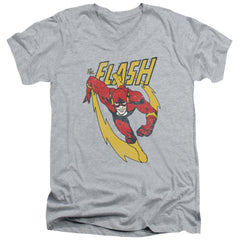 Justice League Of America Lightning Trail Men's 30/1 Cotton Slim V-Neck T-Shirt