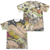 Justice League Of America Minotaur Battle (Front/Back Print) Men's Regular Fit Poly Cotton Short-Sleeve T-Shirt