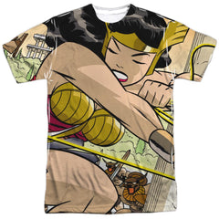 Justice League Of America Minotaur Battle Men's Regular Fit Polyester Short-Sleeve T-Shirt