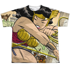 Justice League Of America Minotaur Battle Youth Regular Fit Poly Short-Sleeve T-Shirt