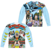 Justice League Of America No 1 Cover (Front/Back Print) Men's Regular Fit Polyester Long-Sleeve T-Shirt