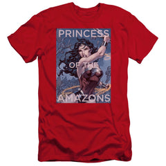 Justice League Of America Princess Of The Amazons Men's Ultra-Soft 30/1 Cotton Slim Short-Sleeve T-Shirt