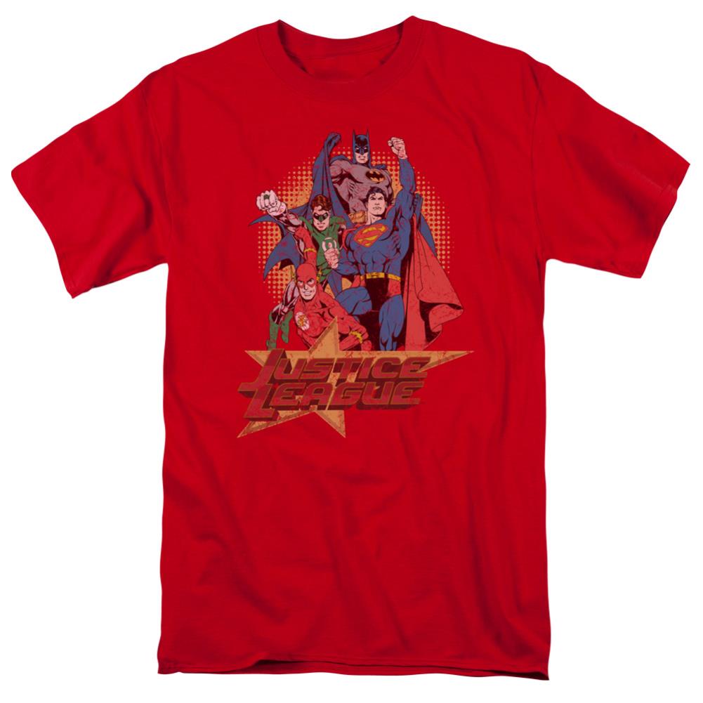 Justice League Of America Raise Your Fist Men's 18/1 Cotton Short-Sleeve T-Shirt