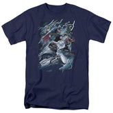 Justice League Of America Ride The Lightening Men's 18/1 Cotton Short-Sleeve T-Shirt