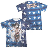 Justice League Of America Ripped Flag (Front/Back Print) Men's Regular Fit Poly Cotton Short-Sleeve T-Shirt