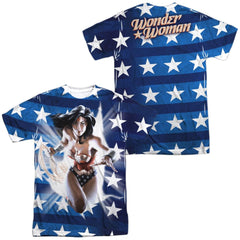 Justice League Of America Ripped Flag (Front/Back Print) Men's Regular Fit Polyester Short-Sleeve T-Shirt