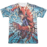 Justice League Of America Ripping And Tearing Men's Regular Fit Poly Cotton Short-Sleeve T-Shirt