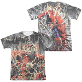 Justice League Of America Shock Therapy (Front/Back Print) Men's Regular Fit Poly Cotton Short-Sleeve T-Shirt