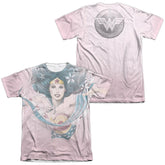 Justice League Of America Sketched (Front/Back Print) Men's Regular Fit Poly Cotton Short-Sleeve T-Shirt