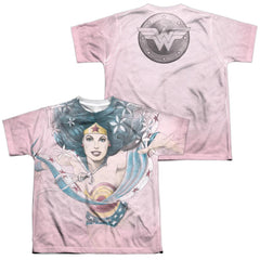 Justice League Of America Sketched (Front/Back Print) Youth Regular Fit Poly Short-Sleeve T-Shirt