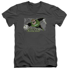 Justice League Of America Space Cop Men's 30/1 Cotton Slim V-Neck T-Shirt