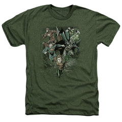Justice League Of America Spacing Out Men's 30/1 Heather 60 40 Poly Short-Sleeve T-Shirt