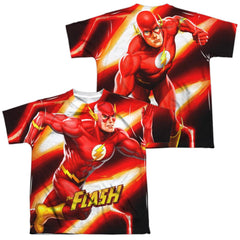 Justice League Of America Speed Bolt (Front/Back Print) Youth Regular Fit Poly Short-Sleeve T-Shirt