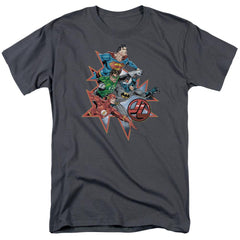 Justice League Of America Starburst Men's 18/1 Cotton Short-Sleeve T-Shirt
