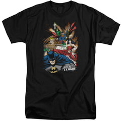 Justice League Of America Starburst Men's 18/1 Tall Cotton Short-Sleeve T-Shirt