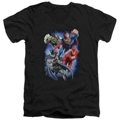 Justice League Of America Storm Makers Men's 30/1 Cotton Slim V-Neck T-Shirt