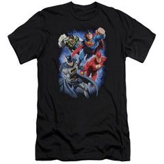 Justice League Of America Storm Makers Men's Ultra-Soft 30/1 Cotton Slim Short-Sleeve T-Shirt