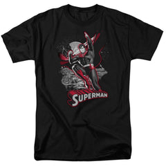 Justice League Of America Superman Red And Gray Men's 18/1 Cotton Short-Sleeve T-Shirt