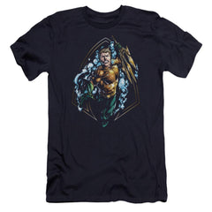 Justice League Of America Thrashing Men's Ultra-Soft 30/1 Cotton Slim Short-Sleeve T-Shirt