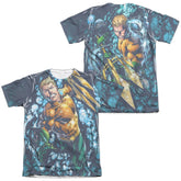 Justice League Of America Trident (Front/Back Print) Men's Regular Fit Poly Cotton Short-Sleeve T-Shirt