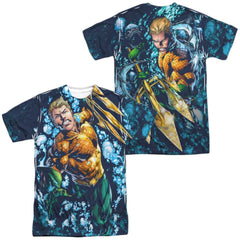 Justice League Of America Trident (Front/Back Print) Men's Regular Fit Polyester Short-Sleeve T-Shirt