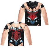 Justice League Of America Wonder 52 (Front/Back Print) Men's Regular Fit Polyester Long-Sleeve T-Shirt