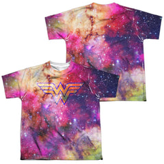 Justice League Of America Wonder Galaxy (Front/Back Print) Youth Regular Fit Poly Short-Sleeve T-Shirt