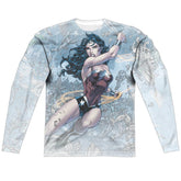 Justice League Of America Wonder Warrior Men's Regular Fit Polyester Long-Sleeve T-Shirt