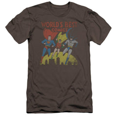 Justice League Of America World's Best Men's Ultra-Soft 30/1 Cotton Slim Short-Sleeve T-Shirt