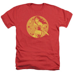 Justice League Of America Young Wonder Men's 30/1 Heather 60 40 Poly Short-Sleeve T-Shirt