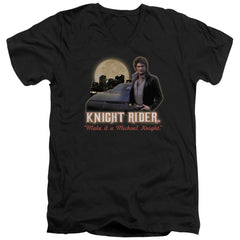 Knight Rider Full Moon Men's 30/1 Cotton Slim V-Neck T-Shirt