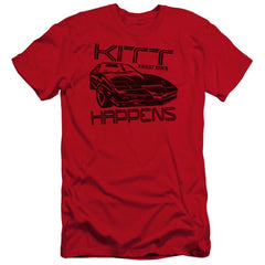 Knight Rider Kitt Happens Men's Ultra-Soft 30/1 Cotton Slim Short-Sleeve T-Shirt
