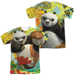 Kung Fu Panda Dragon Warrior (Front/Back Print) Men's Regular Fit Polyester Short-Sleeve T-Shirt